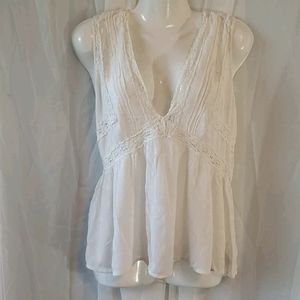 COPY - AEO Plunging Neckline Criss Cross white bl…